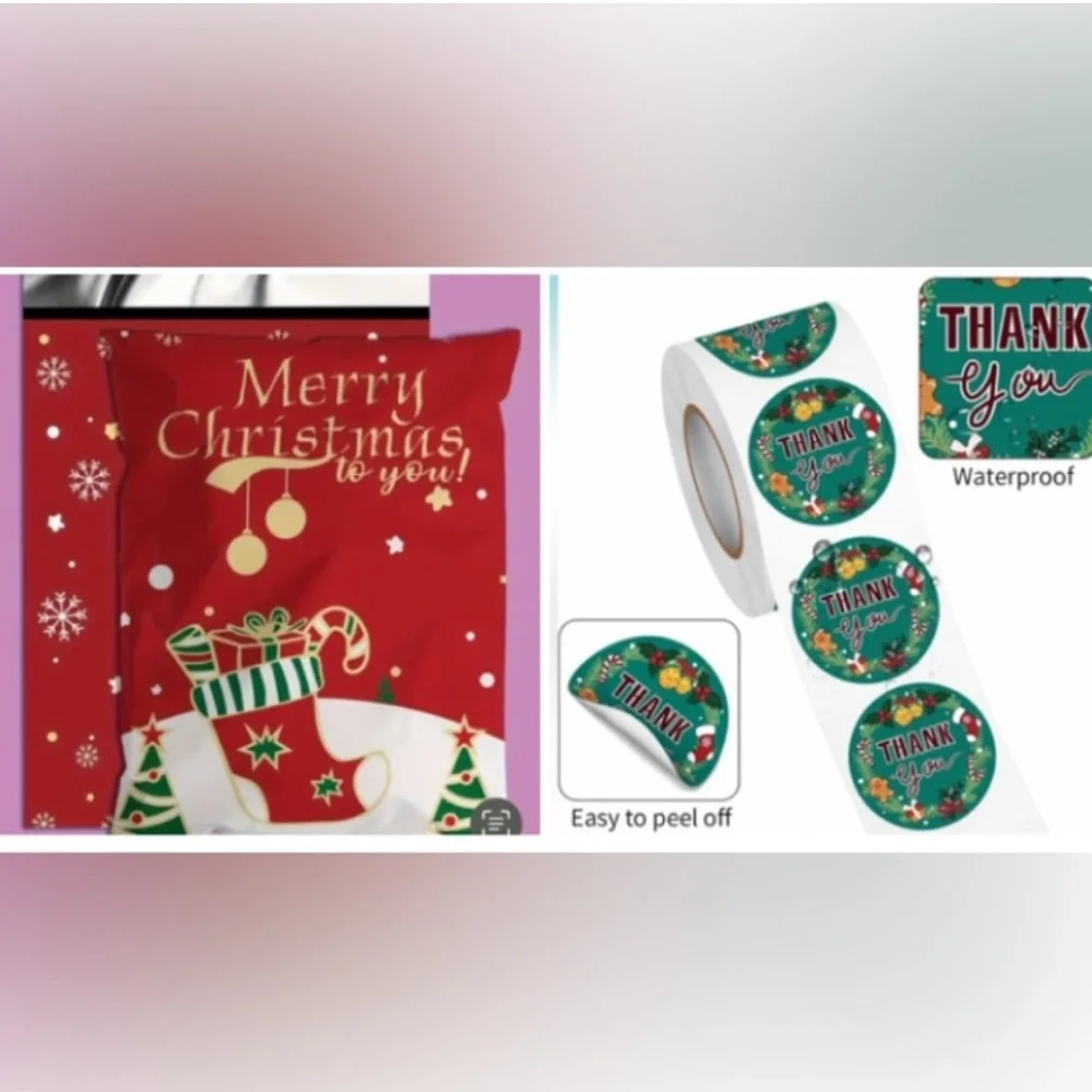 40 10x13 Poly Mailers & 500 Thank You Stickers